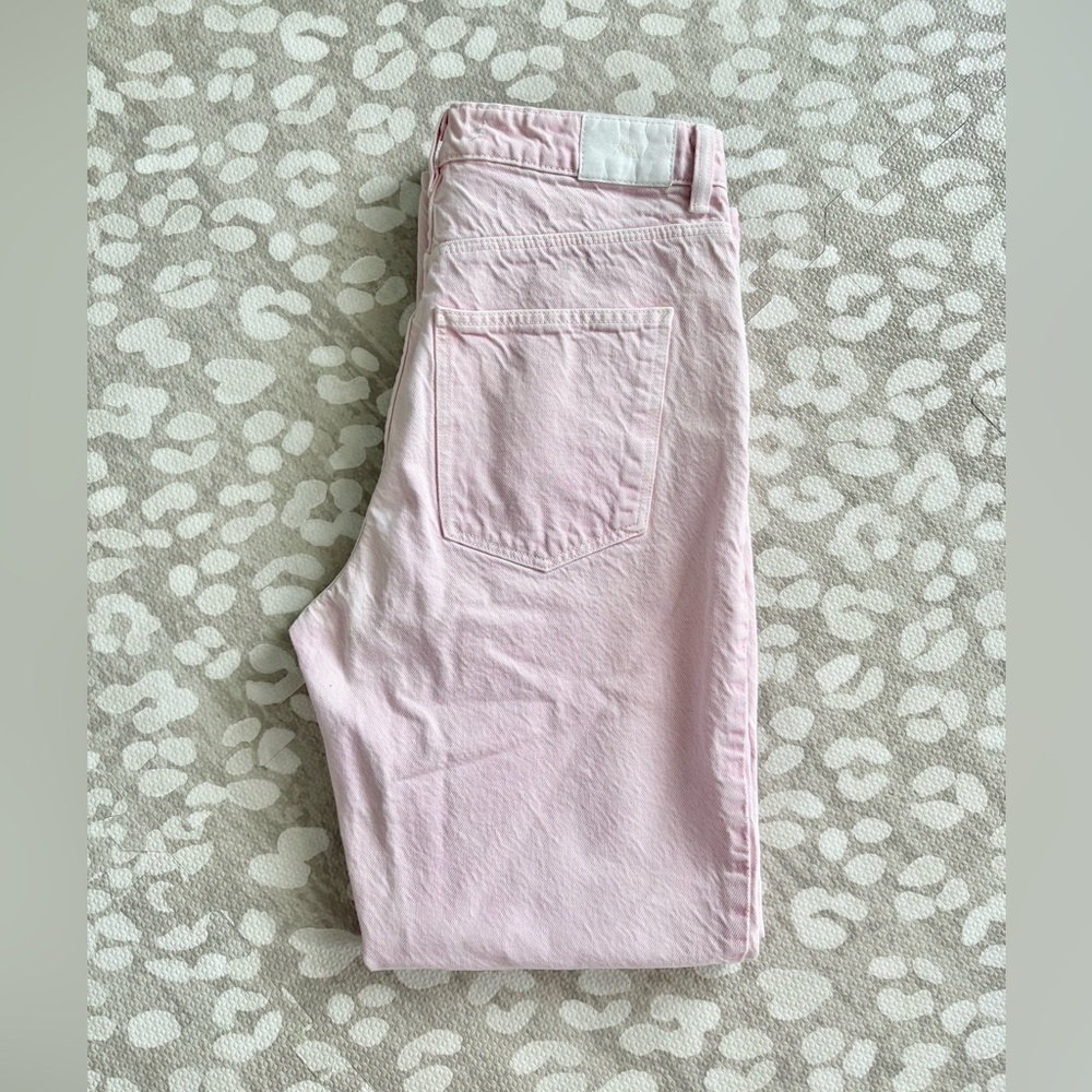 Zara US 2 pink high waist straight leg jeans